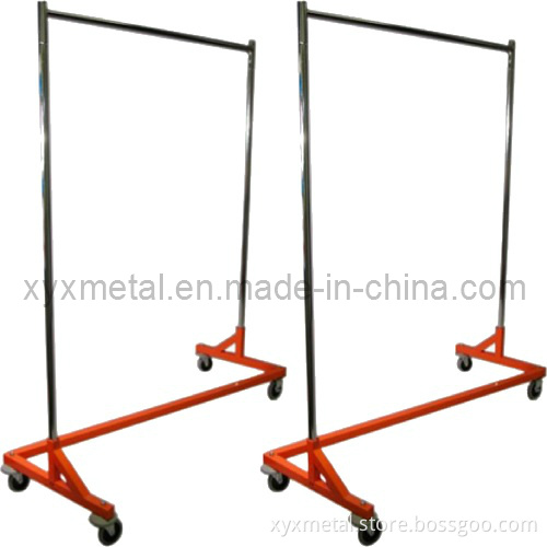 Steel Clothing Rolling Z Base Garment Cloth Metal Clothes Racks